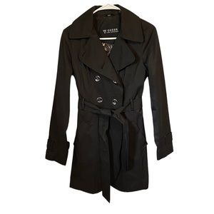 Guess Women's Black Double Breasted Trench Coat. Size S. Excellent Conditions.